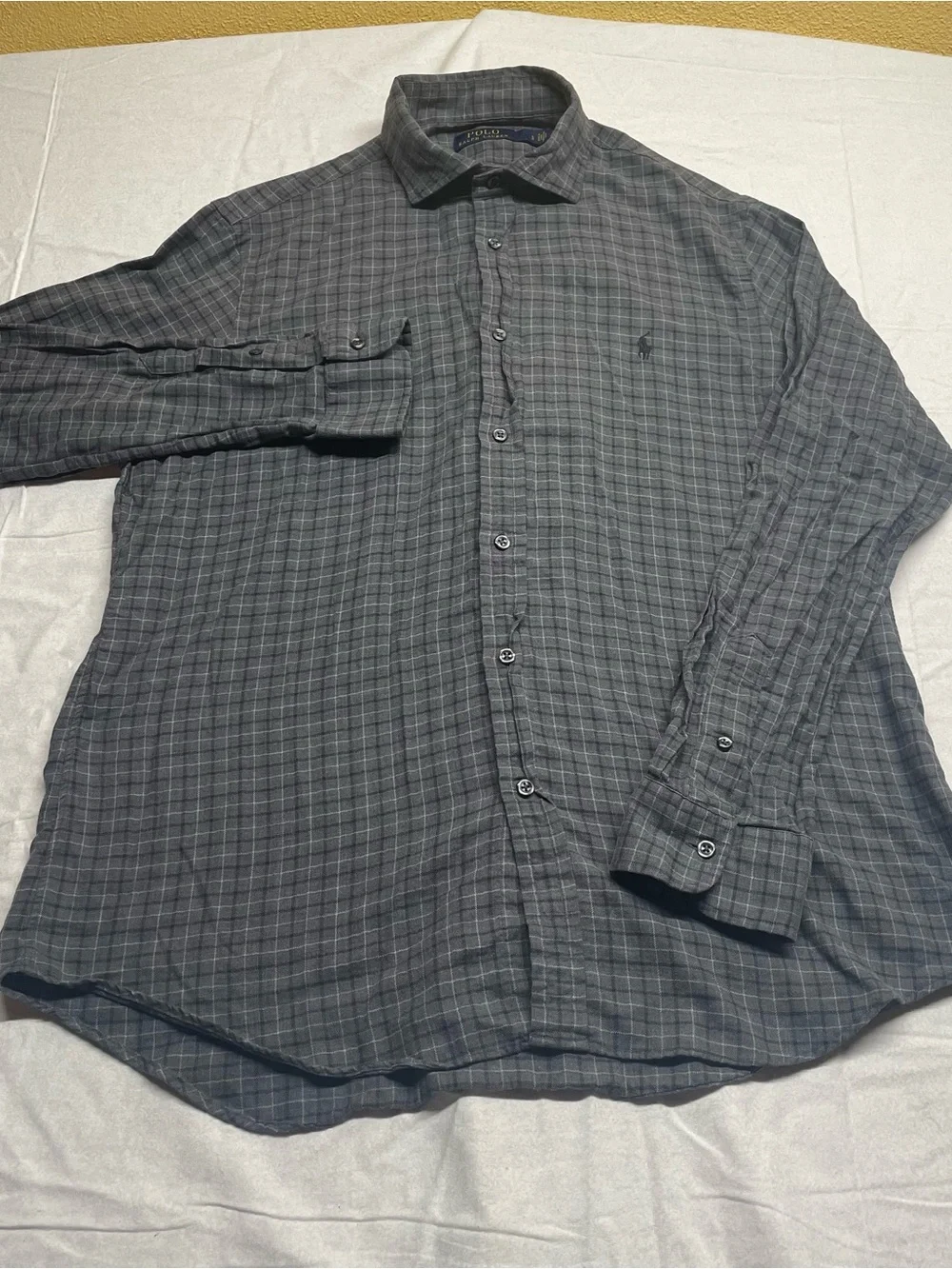 Polo by Ralph Lauren Men's Slate Gray Plaid Button-Down Shirt